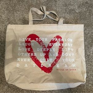 House of Shan Live What You Love Tote NWOT and sold out on site!